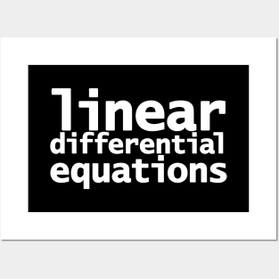 Linear Differential Equations Math Typography White Text Posters and Art